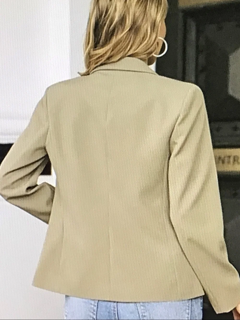 women's solid-color single-button plain lapel office suit jacket